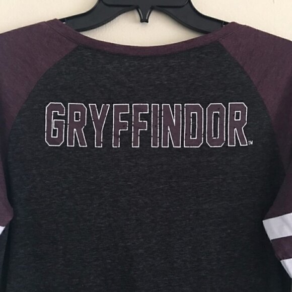 Harry Potter Shirt S Lace Up Gryffindor Embroidered Lion Varsity Quidditch - Picture 7 of 11